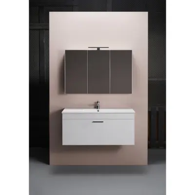 BADRUMSMÖBEL GO 1000 VIT MED SPEGELSKÅP | Beijerbygg Byggmaterial