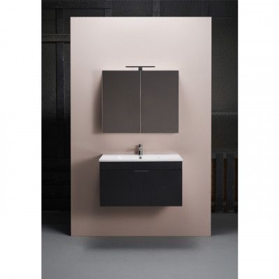 BADRUMSMÖBEL GO 800 SVART MED SPEGELSKÅP | Beijerbygg Byggmaterial