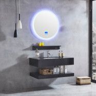 Badrumsmöbel marmor 100cm | Spegel med belysning& bluetooth