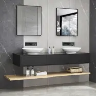 Badrumspaket | Kommod 180cm | Dubbelhandfat | Dubbla speglar