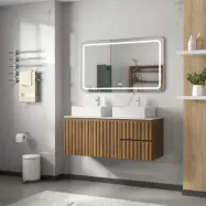 Badrumspaket 120 cm  |  LED-spegel med anti-fog funktion  | Paris