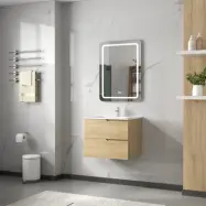 Badrumspaket 60 cm | LED-spegel med anti-fog&dimmer | MDF | Maja