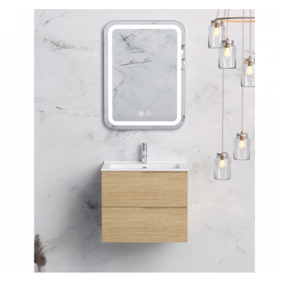 Badrumspaket 60 cm | LED-spegel med anti-fog&dimmer | MDF | Maja