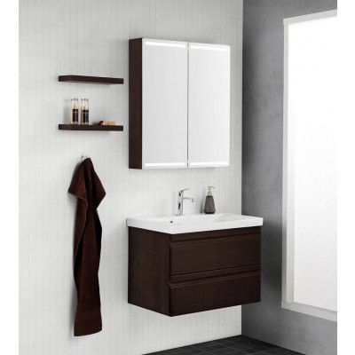 Dansani Spegelskåp 60 Belysning i Topp & Botten Grå HG