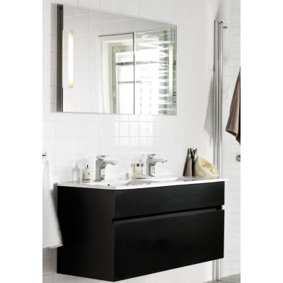 HAFA EAST 1200DD KOMPL M SPEGELSKÅP SVART MATT