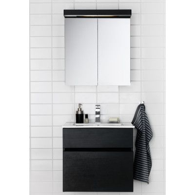 HAFA EAST 600 KOMPL M SPEGELSKÅP SVART MATT