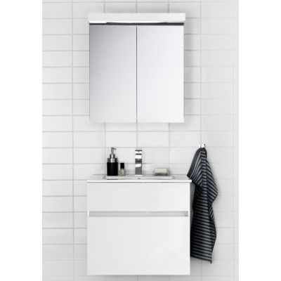 HAFA EAST 600 KOMPL M SPEGELSKÅP VIT HÖGBLANK