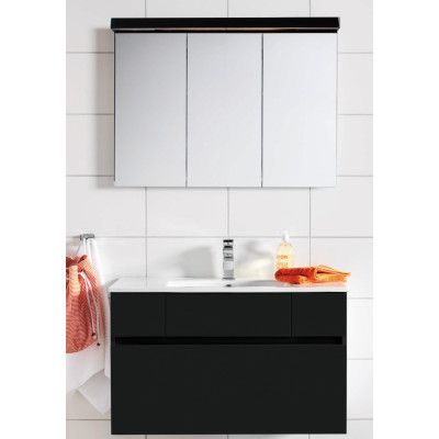 HAFA EAST 900 KOMPL M SPEGELSKÅP SVART MATT