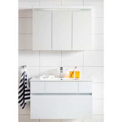 HAFA EAST 900 KOMPL M SPEGELSKÅP VIT HÖGBLANK