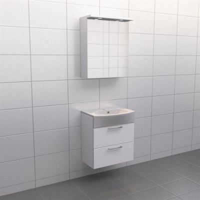 Vit högblank Källa Spegelskåp, Nej