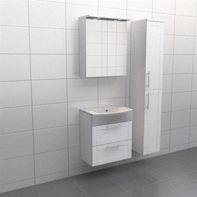 Vit ram Källa Spegelskåp, Ja + 30 cm