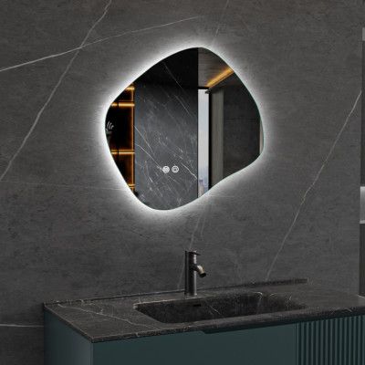 LED-spegel 80x72 cm | Anti-Fog | Justerbar belysning | Lyfco