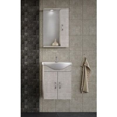 Möbelpaket Alba 55 beige med spegelskåp