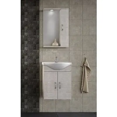 Möbelpaket Alba 55 beige med spegelskåp