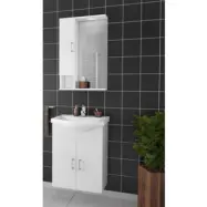 Möbelpaket Alba 55 - Vitt med spegelskåp