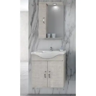 Möbelpaket Alba 65 beige med spegelskåp