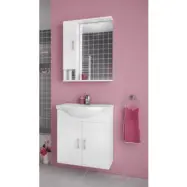 Möbelpaket Alba 65 vit med spegelskåp