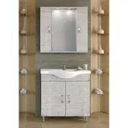 Möbelpaket Alba 80 beige med spegelskåp (2 skåp)