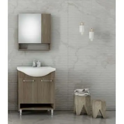 Möbelpaket Dolphin 65 - Kraft Wood med spegelskåp