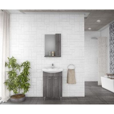 Badrumsmöbler - Mörkgrått med spegelskåp