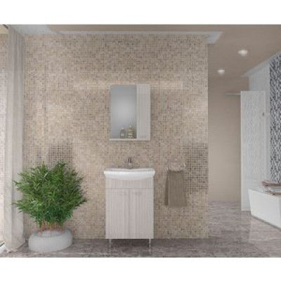 Badrumsmöbler - Vit/Beige med spegelskåp