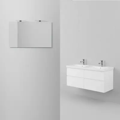 Möbelpaket INR Viskan Grip med Spegel Feel, Grepplist och Tvättställ med 4 Lådor