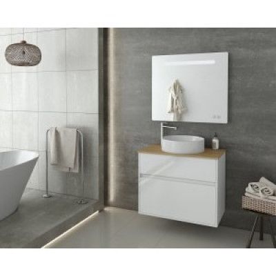 Badrumsmöbler Instinct 80 - Vitt med spegelskåp