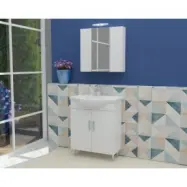 Badrumsmöbler Luna 65 - Vitt med spegelskåp