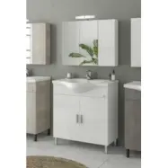 Badrumsmöbler Luna 80 - Vitt med spegelskåp