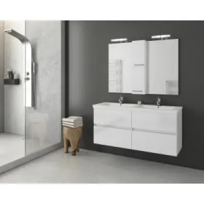 Badrumsmöbler Luxus 120 - Vitt med spegelskåp
