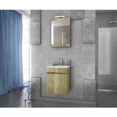 Möbelpaket Magnolia 40 - Guldfärgat med spegelskåp