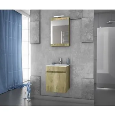 Möbelpaket Magnolia 40 - Guldfärgat med spegelskåp