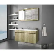 Möbelpaket Magnolia 100 - Guldfärgat med spegelskåp