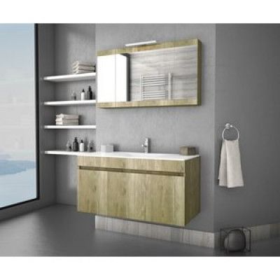 Möbelpaket Magnolia 100 - Guldfärgat med spegelskåp