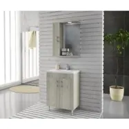 Möbelpaket Militos 60 - Brunt med spegelskåp