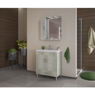 Möbelpaket Militos 70 - Brunt med spegelskåp