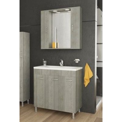 Möbelpaket Militos 80 - Brunt med spegelskåp