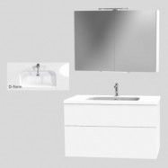 Möbelpaket Miller Badrum New York 1000 med Tvättställ och Spegelskåp