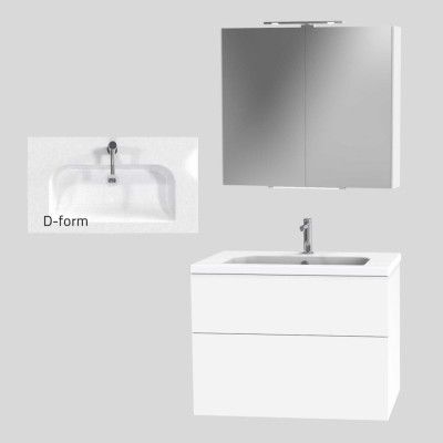 Möbelpaket Miller Badrum New York 800 med Tvättställ och Spegelskåp