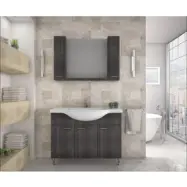 Badrumsmöbler - Grått med spegelskåp