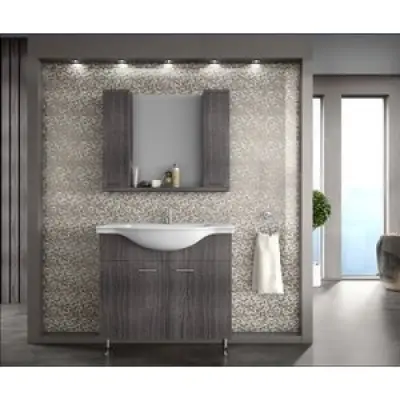 Badrumsmöbler Monaco 88 - Grått med spegelskåp