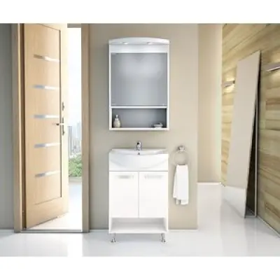 Möbelpaket Napoli 55 vit med spegelskåp