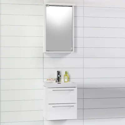 Möbelpaket Noro Day med Alva Spegelskåp Matt Vit