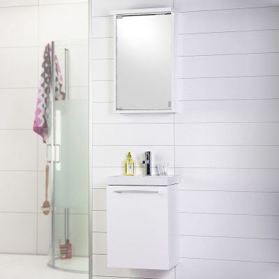 Möbelpaket Noro Look med Alva Spegelskåp Matt Vit