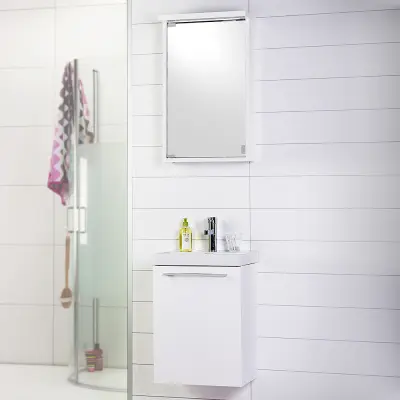 Möbelpaket Noro Look med Alva Spegelskåp Matt Vit