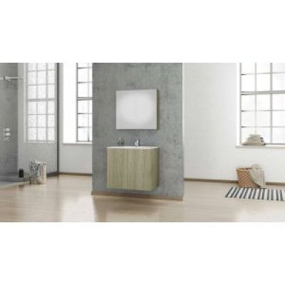 Möbelpaket Primo 75 - Kraft Wood-färgat med spegelskåp