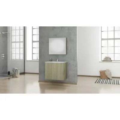 Möbelpaket Primo 75 - Kraft Wood-färgat med spegelskåp