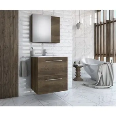 Badrumsmöbler Puro - Mörk träimitation