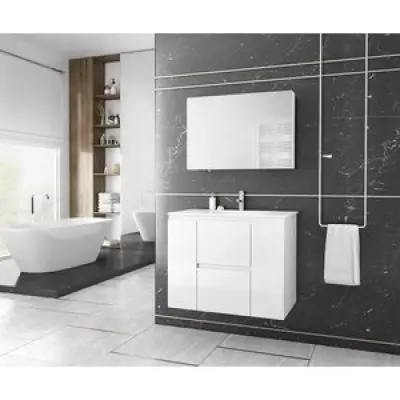 Badrumsmöbler Quin 75 - Vitt med spegelskåp