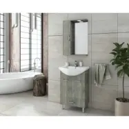 Badrumsmöbler Ritmo 55 - Smoked Oak med spegelskåp
